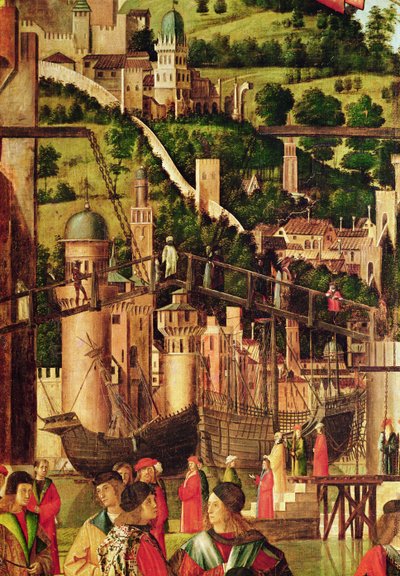 Meeting of Etherius and Ursula and the Departure of the Pilgrims (Detail) by Vittore Carpaccio